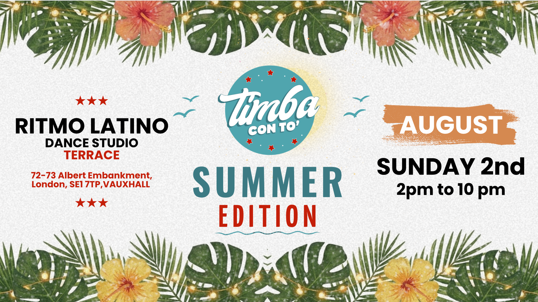 Timba con To Summer Edition -  Sunday 02/08 